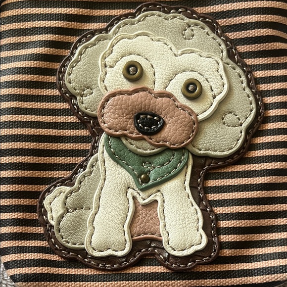 Chala cell phone Poodle Design Crossbody / convertible purseBag in brown and Tan - Picture 5 of 9